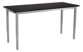 NPS Heavy Duty Height Adjustable Steel Table, Gray Frame, 30 X 60, HPL Top National Public Seating Shiffler Furniture and Equipment for Schools