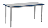 NPS Heavy Duty Height Adjustable Steel Table, Gray Frame, 30 X 60, Supreme HPL Top National Public Seating Shiffler Furniture and Equipment for Schools