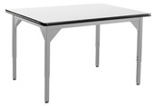 NPS Heavy Duty Height Adjustable Steel Table, Gray Frame, 36 x 42, Whiteboard Top National Public Seating Shiffler Furniture and Equipment for Schools