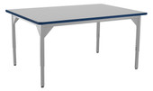 NPS Heavy Duty Height Adjustable Steel Table, Gray Frame, 42 x 42, Supreme HPL Top National Public Seating Shiffler Furniture and Equipment for Schools