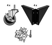 NPS Set of 4 Casters and Gussets for HDT3 and SLT3 Tables National Public Seating Shiffler Furniture and Equipment for Schools