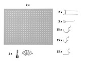 NPS Set of 2 Peg Boards and 50 Hooks for 30" Wide HDT8 and SLT8 Tables National Public Seating Shiffler Furniture and Equipment for Schools