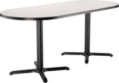 NPS Cafe Table, 30"x84" Racetrack, "X" Base, 30" Height National Public Seating Shiffler Furniture and Equipment for Schools