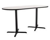 National Public Seating NPS Cafe Table, 30"x96" Racetrack, "X" Base, 36" Height