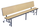 National Public Seating NPS Convertible Bench Cafeteria Table, 7'L, Plywood Core, Vinyl Edge