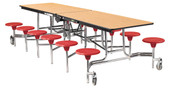 NPS Mobile Cafeteria Table w/ Stools, 10'L, MDF Core National Public Seating Shiffler Furniture and Equipment for Schools