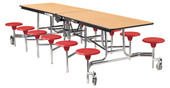 NPS Mobile Cafeteria Table w/ Stools, 10'L, Plywood Core, ProtectEdge National Public Seating Shiffler Furniture and Equipment for Schools