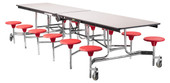 NPS Mobile Cafeteria Table w/ Stools, 12'L, Plywood Core, Vinyl Edge National Public Seating Shiffler Furniture and Equipment for Schools