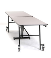 NPS Mobile Cafeteria Table, 8' Rectangle, MDF Core, Textured Black Frame with Chromed Base National Public Seating Shiffler Furniture and Equipment for Schools