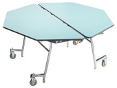 National Public Seating NPS Mobile Cafeteria Table, 60" Octagon, MDF Core