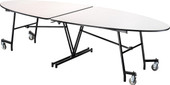 National Public Seating NPS Mobile Cafeteria Table, 10' Elliptical, Plywood Core, ProtectEdge, Textured Black Frame with Chromed Base