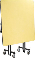 National Public Seating NPS Mobile EasyFold Table, 48" Square, Particleboard Core, Textured Black Frame with Chromed Base