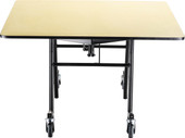 NPS Mobile EasyFold Table, 48" Square, Particleboard Core, Textured Black Frame with Chromed Base National Public Seating Shiffler Furniture and Equipment for Schools