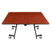 National Public Seating NPS Mobile EasyFold Table, 60" Square, Plywood Core, Vinyl Edge