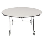 NPS Mobile EasyFold Table, 60" Round, Particleboard Core, Textured Black Frame with Chromed Base National Public Seating Shiffler Furniture and Equipment for Schools