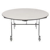 NPS Mobile EasyFold Table, 60" Round, Plywood Core, Vinyl Edge, Textured Black Frame with Chromed Base National Public Seating Shiffler Furniture and Equipment for Schools