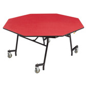 National Public Seating NPS Mobile EasyFold Table, 60" Octagon, Particleboard Core, Textured Black Frame with Chromed Base