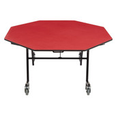 NPS Mobile EasyFold Table, 60" Octagon, MDF Core, Textured Black Frame with Chromed Base National Public Seating Shiffler Furniture and Equipment for Schools