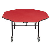 NPS Mobile EasyFold Table, 60" Octagon, Plywood Core, ProtectEdge, Textured Black Frame with Chromed Base National Public Seating Shiffler Furniture and Equipment for Schools
