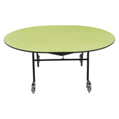 National Public Seating NPS Mobile EasyFold Table, 60"x72" Oval, Particleboard Core, Textured Black Frame with Chromed Base