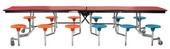 National Public Seating NPS Mobile Cafeteria Table w/ Stools, 12' Swerve, Plywood Core, Vinyl Edge