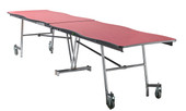 National Public Seating NPS Mobile Cafeteria Table, 8' Swerve, Particleboard Core, Textured Black Frame with Chromed Base