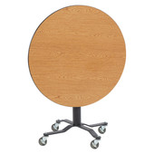 National Public Seating NPS Premium Plus Cafe Table, 36" Round, High Pressure Laminate Top, Particleboard Core, Grey Nebula