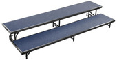 NPS 2 Level Straight Standing Choral Riser, Blue Carpet (18"x96" Platform) National Public Seating Shiffler Furniture and Equipment for Schools