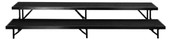 National Public Seating NPS 2 Level Straight Standing Choral Riser, Black Carpet (18"x96" Platform)