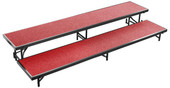 NPS 2 Level Straight Standing Choral Riser, Red Carpet (18"x96" Platform) National Public Seating Shiffler Furniture and Equipment for Schools
