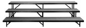 National Public Seating NPS 3 Level Straight Standing Choral Riser, Grey Carpet (18"x96" Platform)