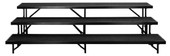National Public Seating NPS 3 Level Straight Standing Choral Riser, Black Carpet (18"x96" Platform)