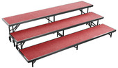 NPS 3 Level Straight Standing Choral Riser, Red Carpet (18"x96" Platform) National Public Seating Shiffler Furniture and Equipment for Schools
