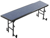 NPS 18"x72"x24" Tapered Standing Choral Riser, Blue Carpet National Public Seating Shiffler Furniture and Equipment for Schools