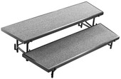 NPS 2 Level Tapered Standing Choral Riser, Grey Carpet (18"x96" Platform) National Public Seating Shiffler Furniture and Equipment for Schools