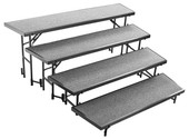 NPS 4 Level Tapered Standing Choral Riser, Grey Carpet (18"x96" Platform) National Public Seating Shiffler Furniture and Equipment for Schools