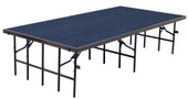 NPS 3' x 8' Stage, 8" Height, Blue Carpet National Public Seating Shiffler Furniture and Equipment for Schools