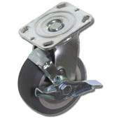 8 in. Dia. x 2 in. W, Gray Rubber Swivel Caster w/ Brake Shiffler Shiffler Furniture and Equipment for Schools