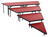 National Public Seating NPS 4 Tier Seated Riser Stage Pie Section, Red Carpet (36" Deep Tiers)