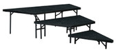 NPS 3 Level Stage Pie Set 36" Width, Black Carpet National Public Seating Shiffler Furniture and Equipment for Schools