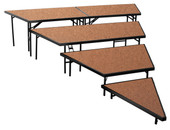 National Public Seating NPS 4 Tier Seated Riser Stage Pie Section, Hardboard (36" Deep Tiers)