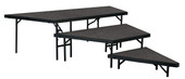 NPS 3 Level Stage Pie Set 48" Width, Grey Carpet National Public Seating Shiffler Furniture and Equipment for Schools