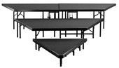 NPS 3 Level Stage Pie Set 48" Width, Black Carpet National Public Seating Shiffler Furniture and Equipment for Schools