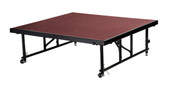 NPS 16" 24" Height Adjustable 4' x 4' Transfix Stage Platform, Red Carpet National Public Seating Shiffler Furniture and Equipment for Schools