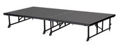 National Public Seating NPS 24" 32" Height Adjustable 4' x 4' Transfix Stage Platform, Grey Carpet