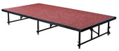 National Public Seating NPS 24" 32" Height Adjustable 4' x 8' Transfix Stage Platform, Red Carpet