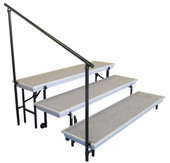 NPS Side Guardrail for 3 Level Transport Riser National Public Seating Shiffler Furniture and Equipment for Schools