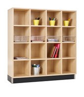 Diversified Woodcrafts Maple Cubby Cabinet, 16 Cubbies, 48"w x 15"d x 51"h Diversified Woodcrafts Shiffler Furniture and Equipment for Schools