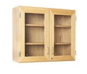 Diversified Woodcrafts Wall Cabinet, Oak, Glass Double Doors, 42"w x 12"d x 30"h Diversified Woodcrafts Shiffler Furniture and Equipment for Schools