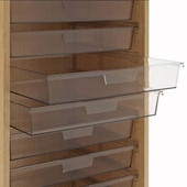 Diversified Woodcrafts Mobile Double Sided Tote Tray Cabinet, Oak, 30 Clear Tote Trays. 21"w x 37"d x 66.50"h Diversified Woodcrafts Shiffler Furniture and Equipment for Schools